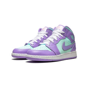 Alternative view of Jordan 1 Mid Purple Aqua (GS)