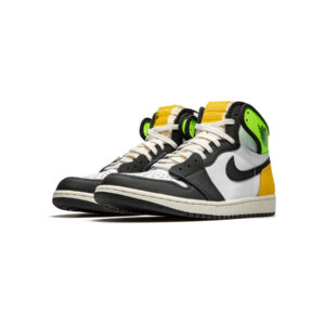 Alternative view of Jordan 1 Retro High White Black Volt University Gold