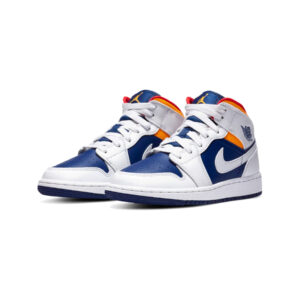 Alternative view of Jordan 1 Mid Royal Blue Laser Orange