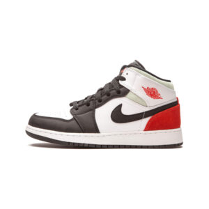 Jordan 1 Mid SE White Black Red Spruce (GS)