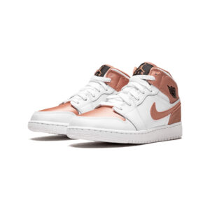 Alternative view of Jordan 1 Mid White Rose Gold (GS)