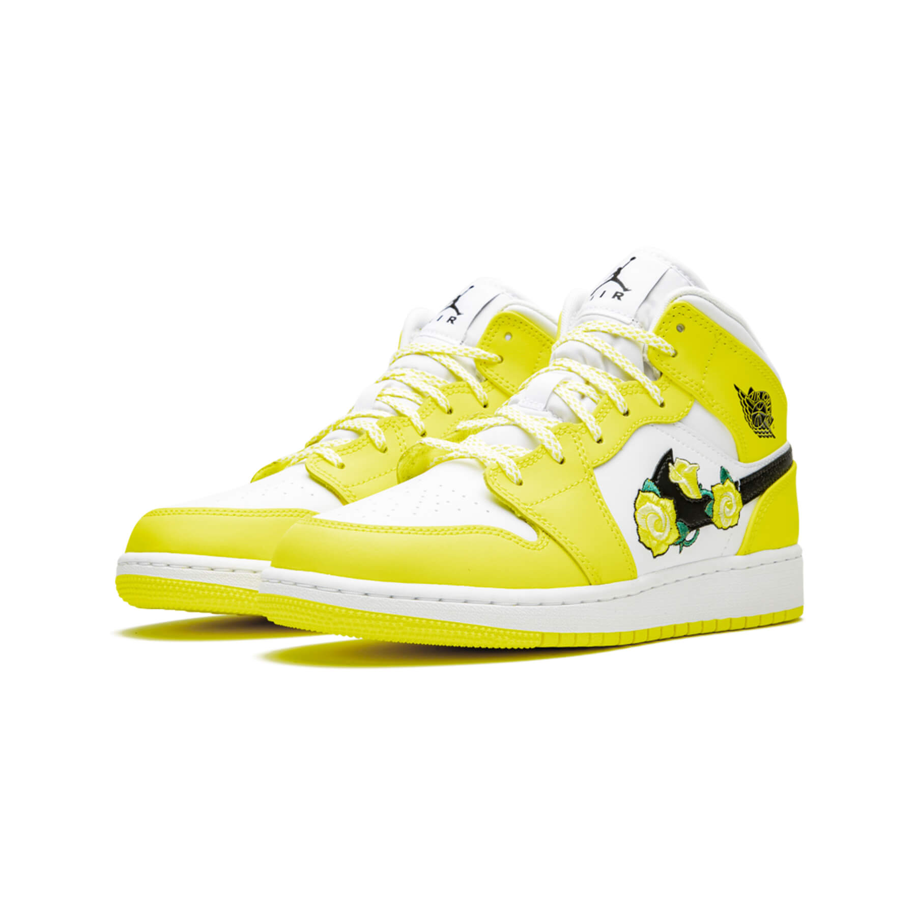 Jordan 1 Mid Dynamic Yellow Floral (GS) - Image 2