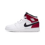 Jordan 1 Mid White Black Gym Red