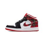 Jordan 1 Mid White Plaid (GS)