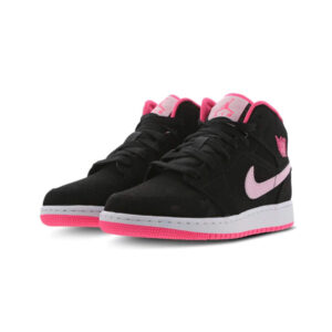 Alternative view of Jordan 1 Mid Black Digital Pink (GS)