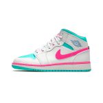 Jordan 1 Mid White Pink Green Soar (GS)