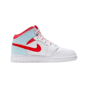 Alternative view of Jordan 1 Mid White Topaz Mist (GS)