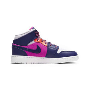 Alternative view of Jordan 1 Mid Fire Pink Barely Grape (GS)