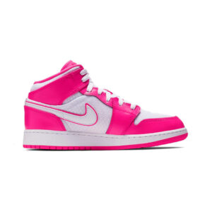 Alternative view of Jordan 1 Mid Hyper Pink White (GS)