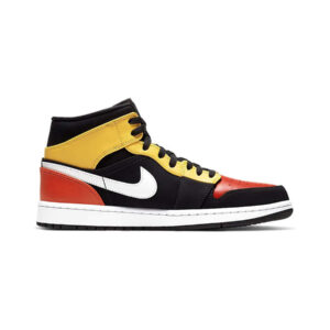 Alternative view of Jordan 1 Mid Black Amarillo Orange