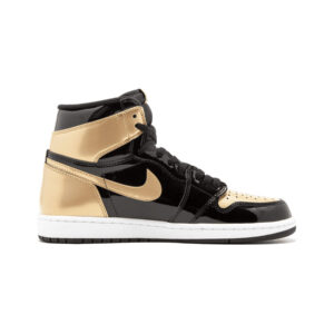 Alternative view of Jordan 1 Retro High NRG Patent Gold Toe