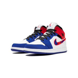 Alternative view of Jordan 1 Mid Rush Blue University Red (GS)