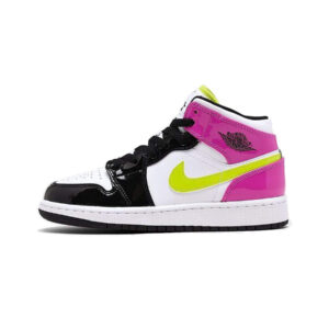 Jordan 1 Mid White Black Cyber Pink