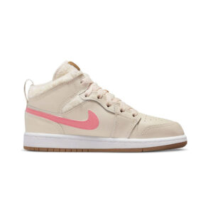 Alternative view of Jordan 1 Mid Fleece Pearl White (GS)